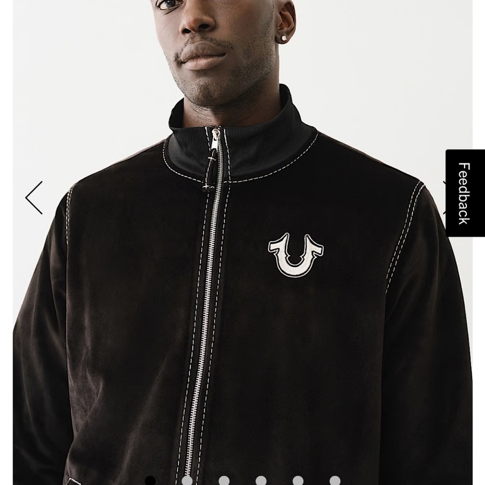 True Religion Black Bomber Jacket